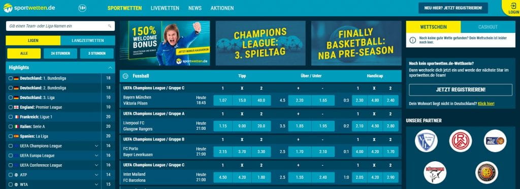 Sportwetten.de Webseite